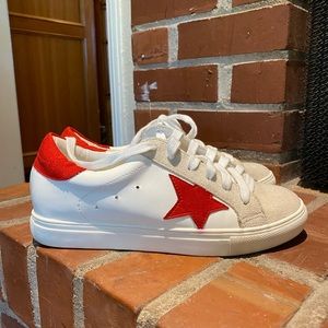 Suede and faux leather sneakers